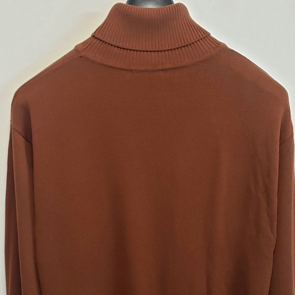 MENS GIORGIO INSERTI BROWN/RUST TURTLENECK SWEATER SIZE LARGE - Picture 2 of 7